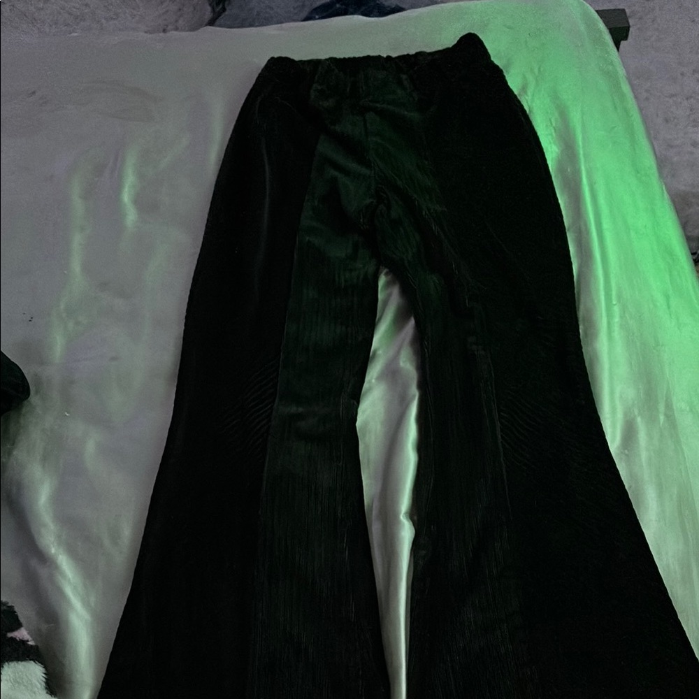 Black Velvet Flare Pants